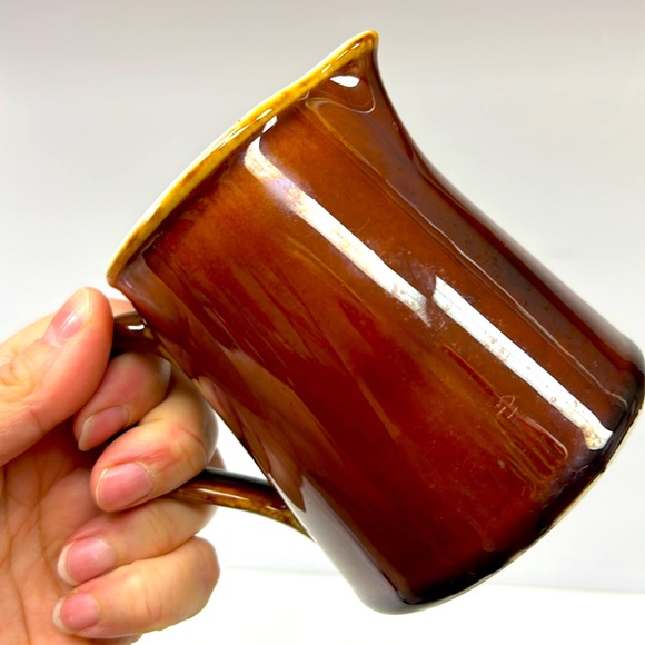 Retro ceramic   HALL restaurant-ware   brown  glazed  exterior creamer USA - Picture 5 of 7